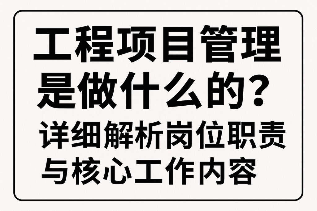 工程项目管理是做什么的？详细解析岗位职责与核心工作内容