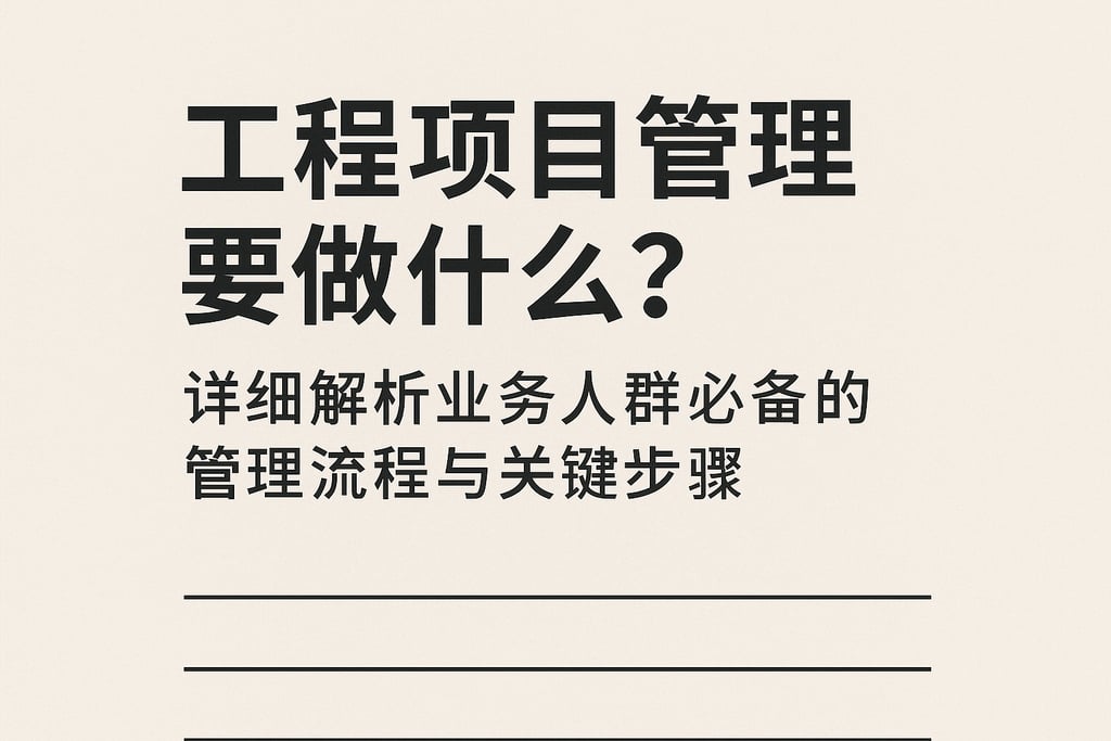 工程项目管理要做什么？详细解析业务人群必备的管理流程与关键步骤