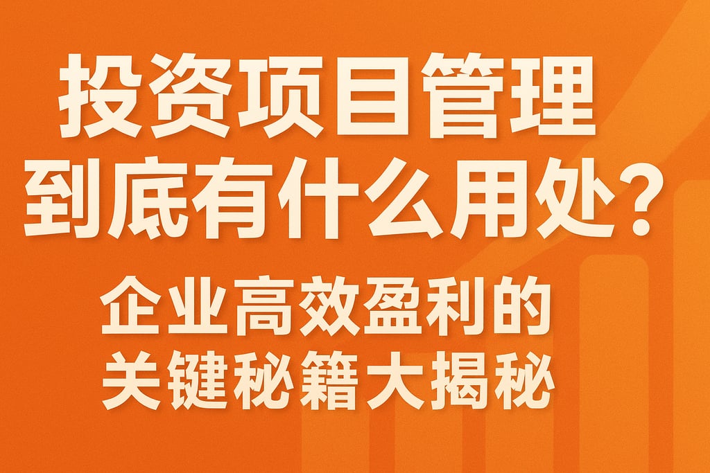 投资项目管理到底有什么用处？企业高效盈利的关键秘籍大揭秘