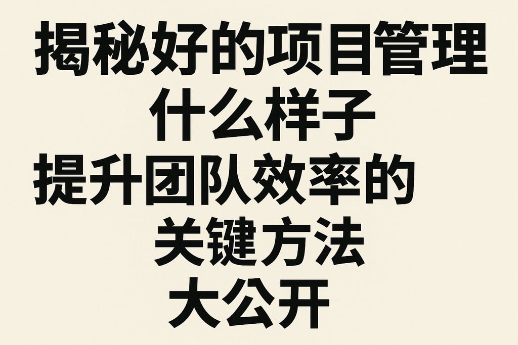 揭秘好的项目管理什么样子，提升团队效率的关键方法大公开