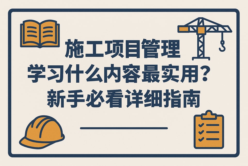 施工项目管理学习什么内容最实用？新手必看详细指南