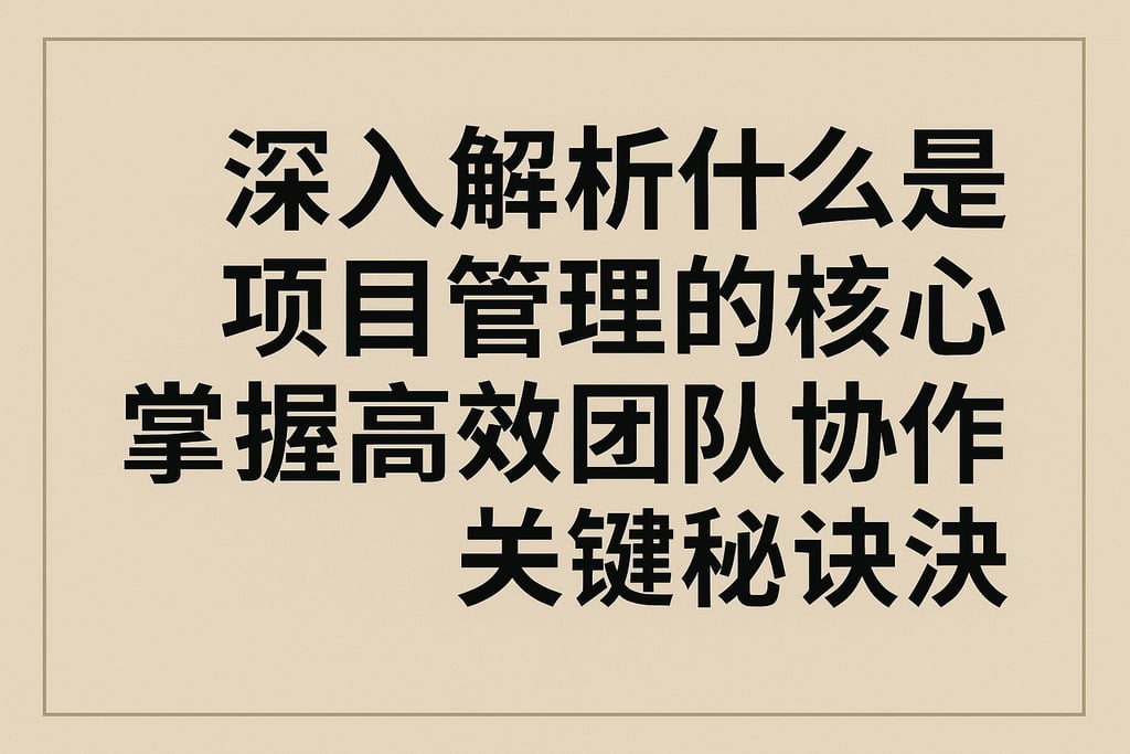 深入解析什么是项目管理的核心，掌握高效团队协作的关键秘诀