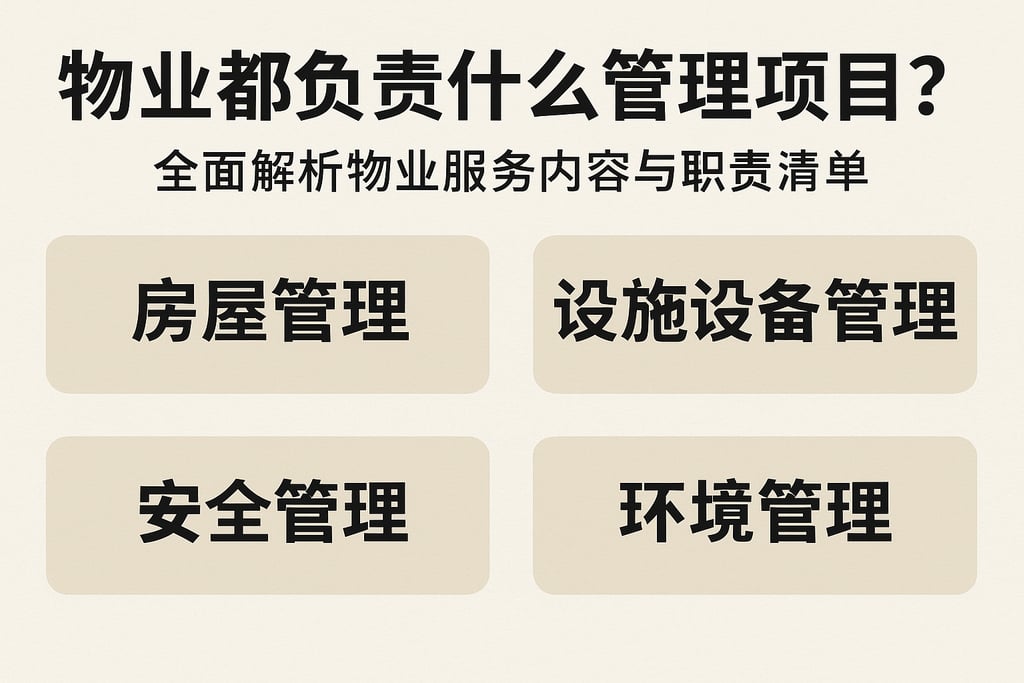 物业都负责什么管理项目？全面解析物业服务内容与职责清单
