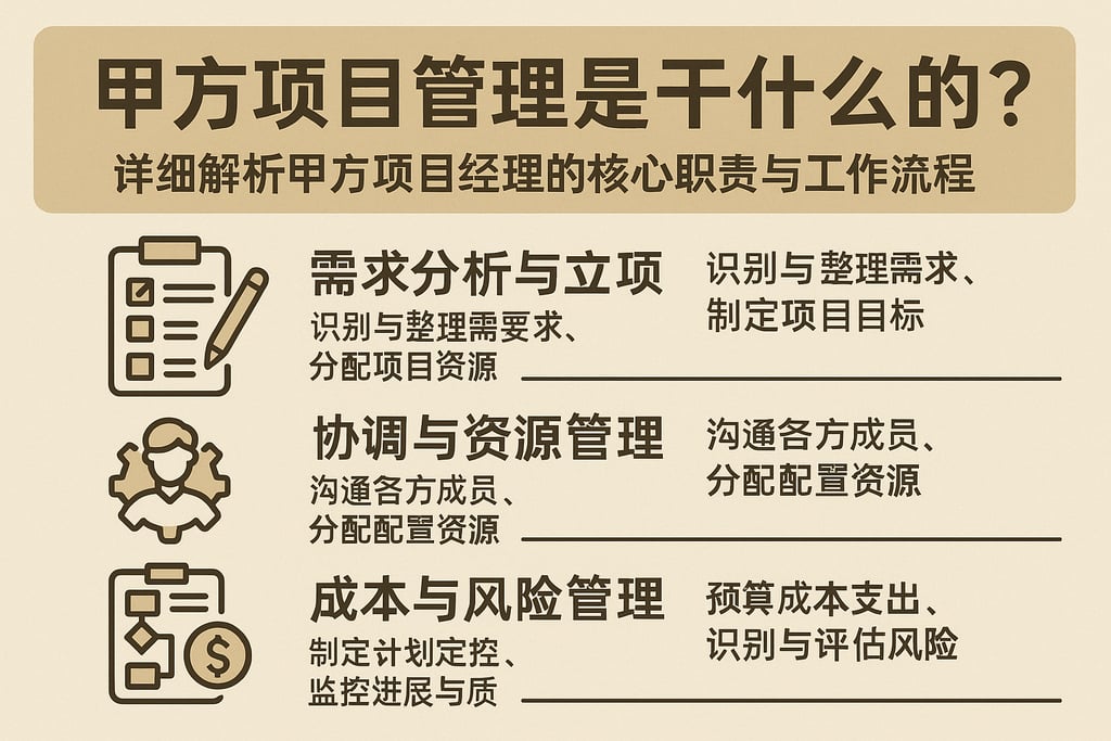 甲方项目管理是干什么的？详细解析甲方项目经理的核心职责与工作流程