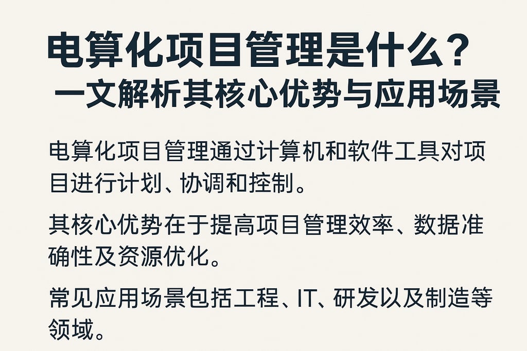 电算化项目管理是什么？一文解析其核心优势与应用场景