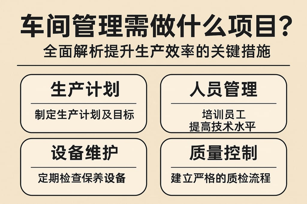 车间管理需做什么项目？全面解析提升生产效率的关键措施