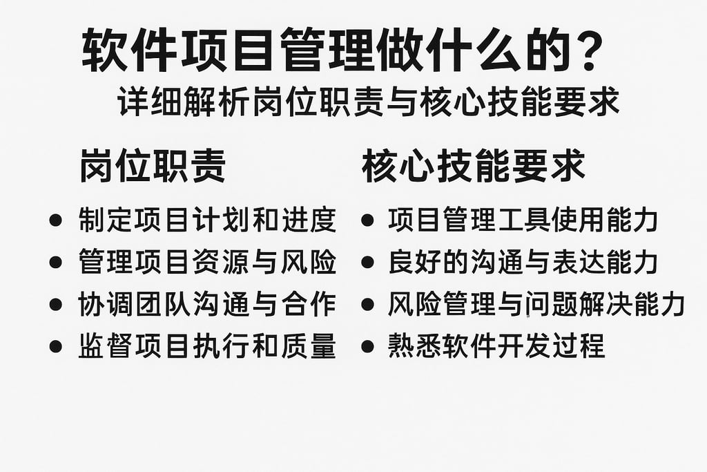 软件项目管理做什么的？详细解析岗位职责与核心技能要求