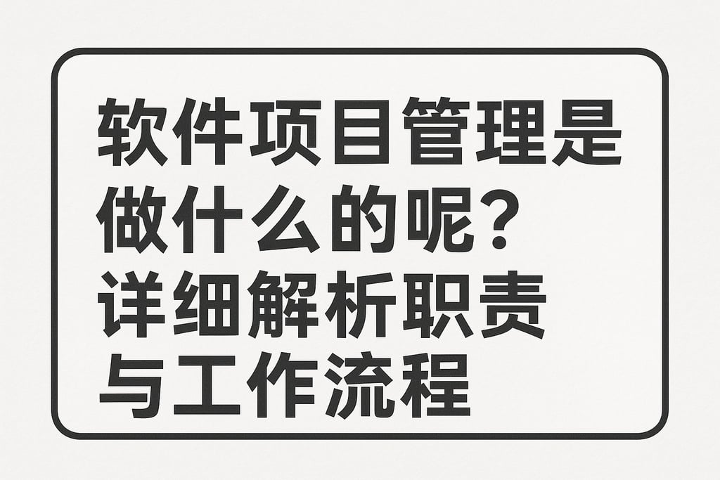软件项目管理是做什么的呢？详细解析职责与工作流程