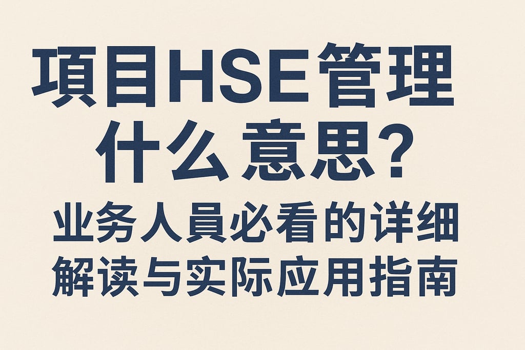 项目hse管理什么意思？业务人员必看的详细解读与实际应用指南