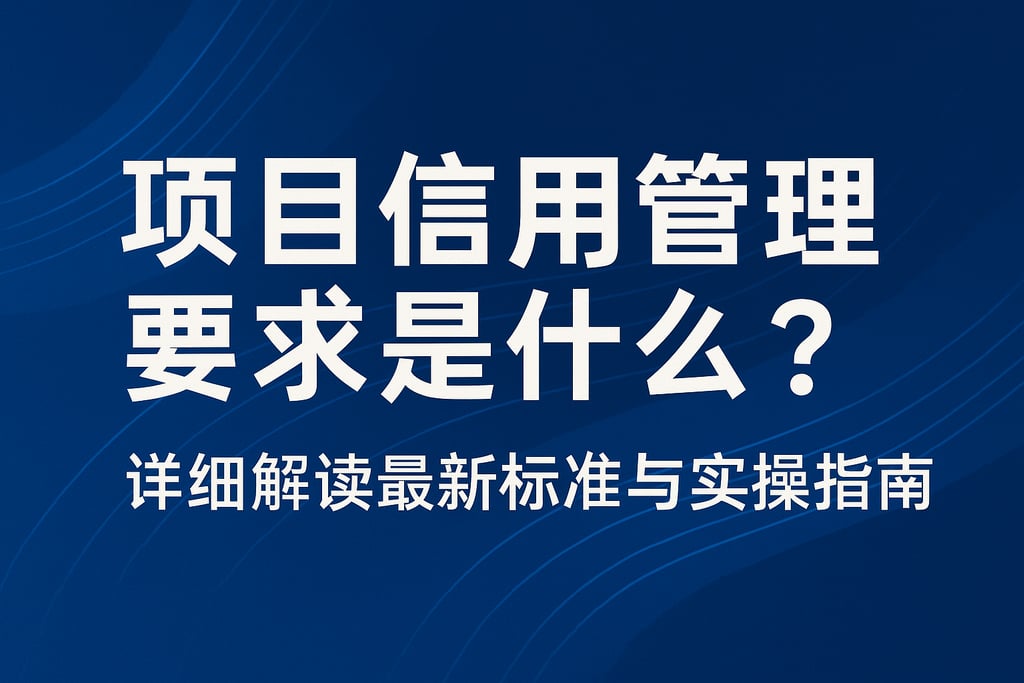 项目信用管理要求是什么？详细解读最新标准与实操指南