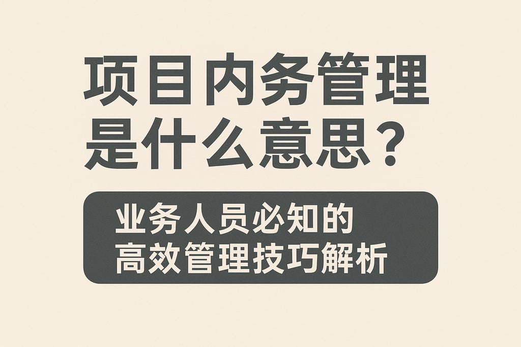 项目内务管理是什么意思？业务人员必知的高效管理技巧解析