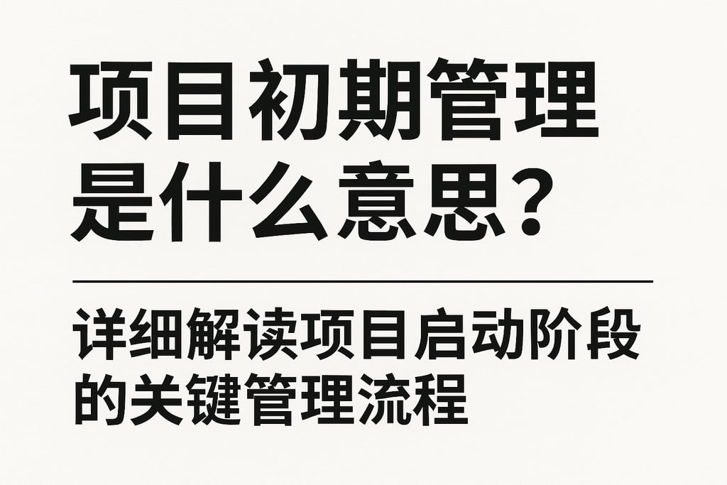 项目初期管理是什么意思？详细解读项目启动阶段的关键管理流程