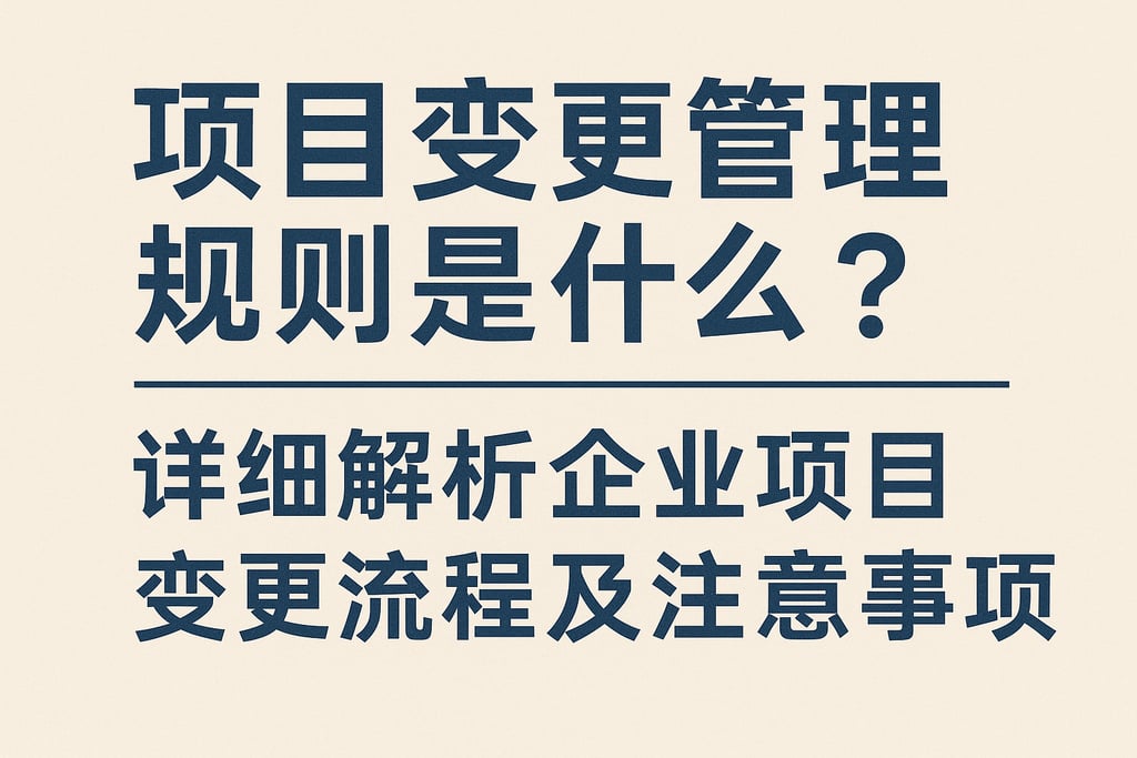 项目变更管理规则是什么？详细解析企业项目变更流程及注意事项