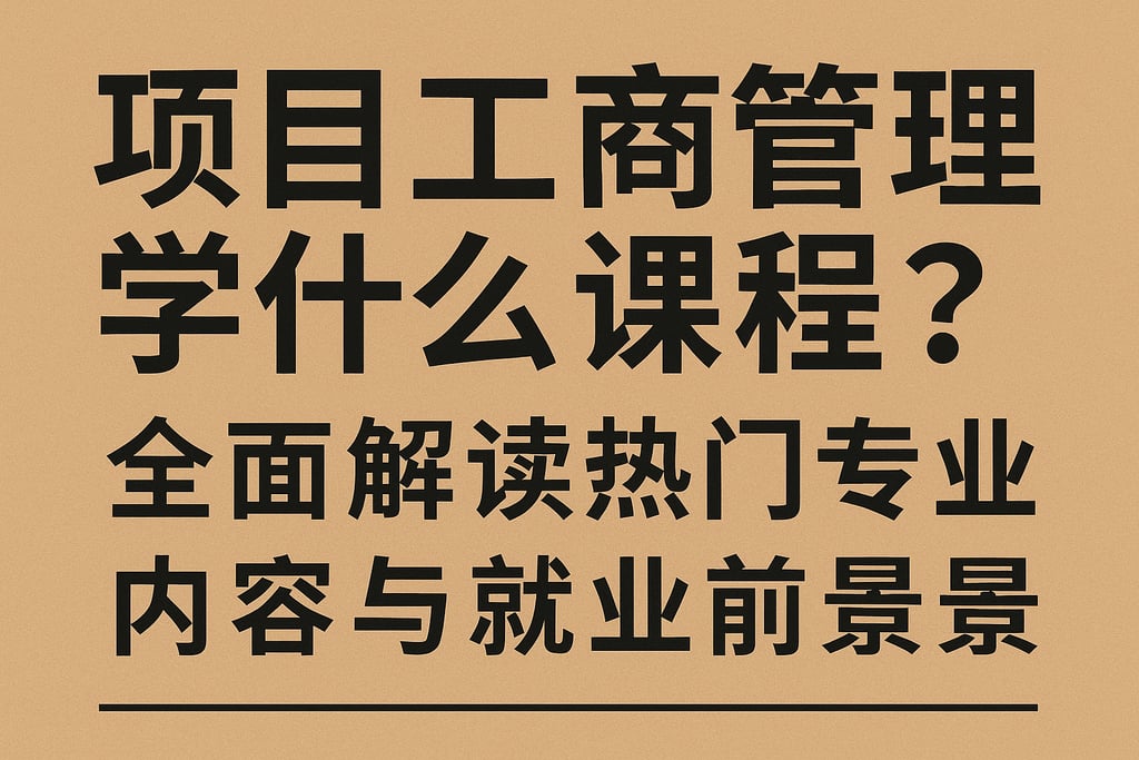 项目工商管理学什么课程？全面解读热门专业内容与就业前景