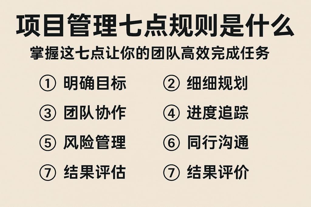项目管理七点规则是什么？掌握这七点让你的团队高效完成任务