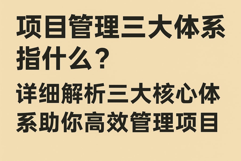 项目管理三大体系指什么？详细解析三大核心体系助你高效管理项目