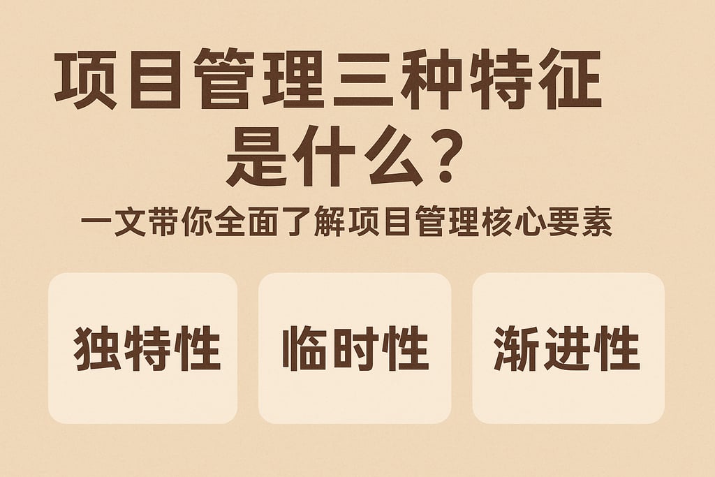 项目管理三种特征是什么？一文带你全面了解项目管理核心要素