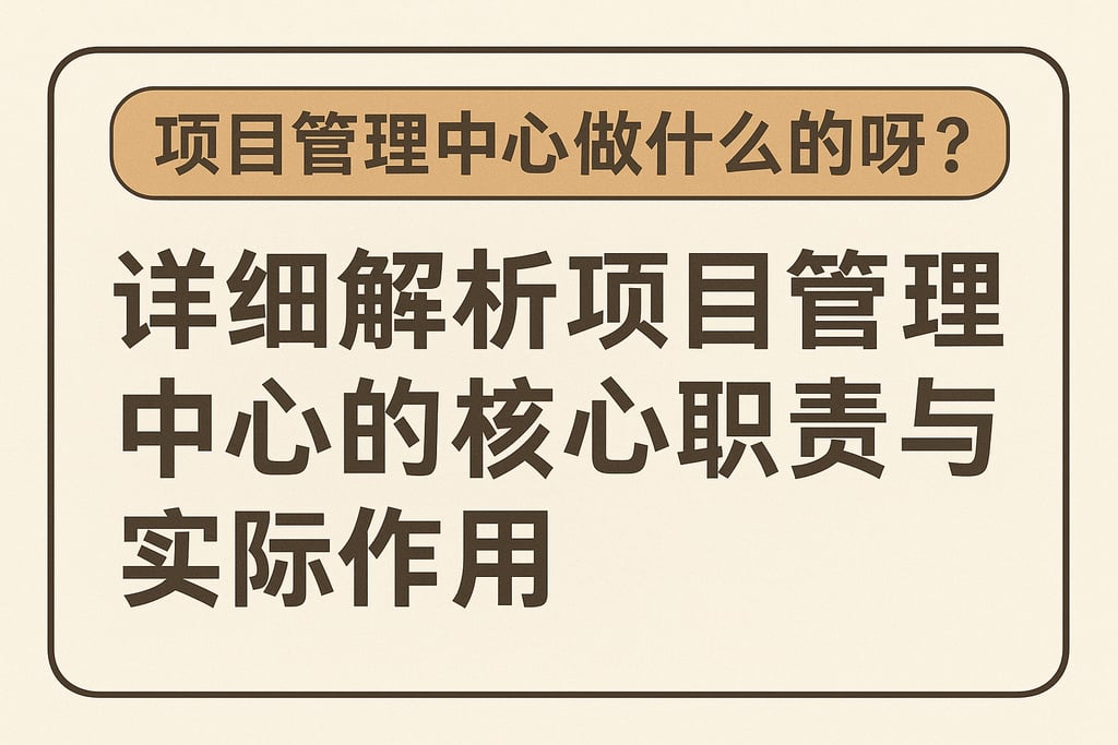 项目管理中心做什么的呀？详细解析项目管理中心的核心职责与实际作用