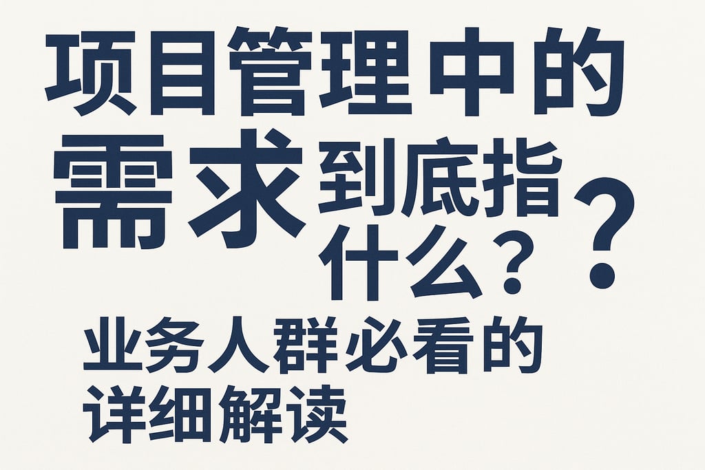 项目管理中的需求到底指什么？业务人群必看的详细解读