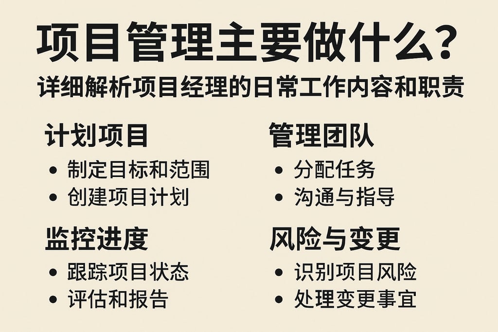 项目管理主要做什么？详细解析项目经理的日常工作内容和职责