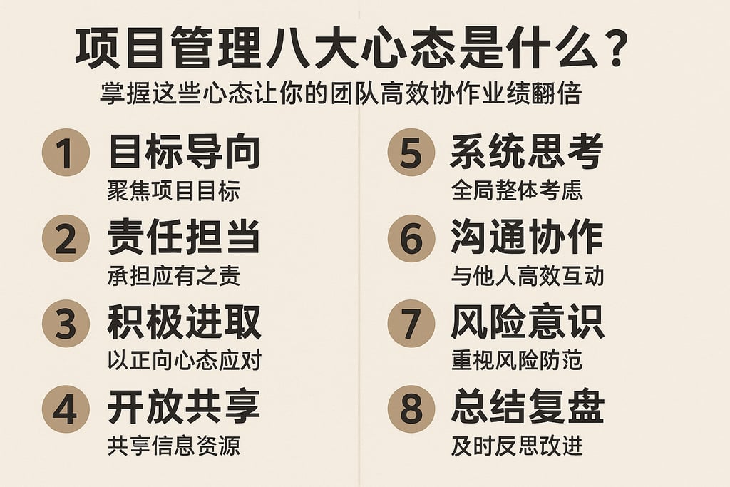 项目管理八大心态是什么？掌握这些心态让你的团队高效协作业绩翻倍