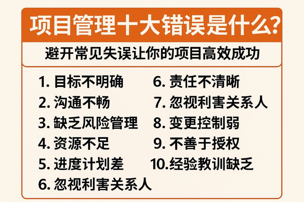 项目管理十大错误是什么？避开常见失误让你的项目高效成功