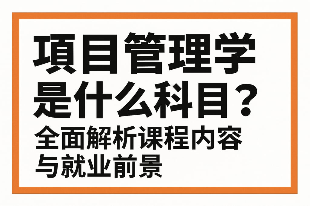 项目管理学是什么科目？全面解析课程内容与就业前景