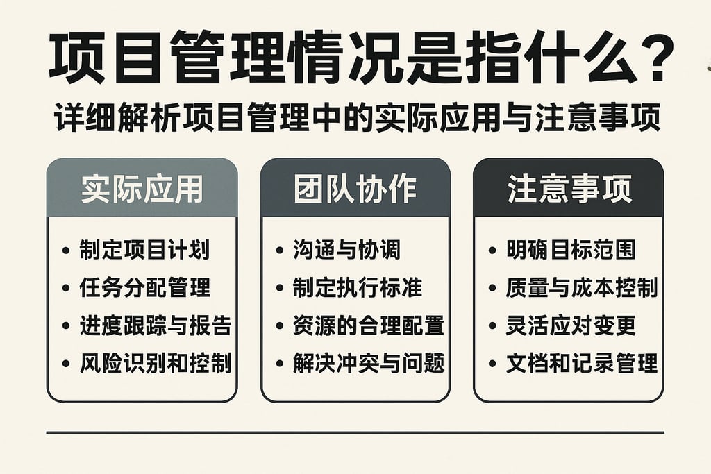 项目管理情况是指什么？详细解析项目管理中的实际应用与注意事项