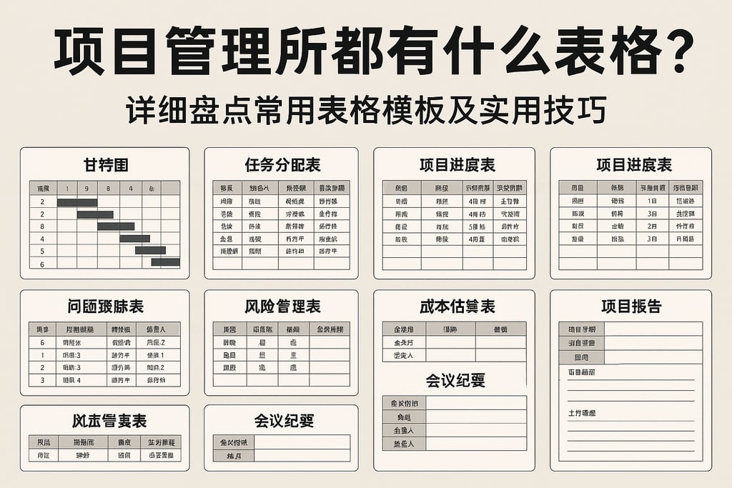 项目管理所都有什么表格？详细盘点常用表格模板及实用技巧