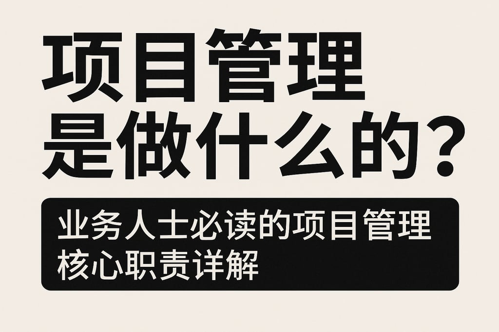 项目管理是做什么的？业务人士必读的项目管理核心职责详解