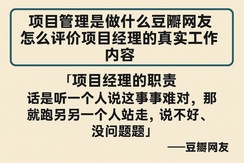 项目管理是做什么豆瓣网友怎么评价项目经理的真实工作内容