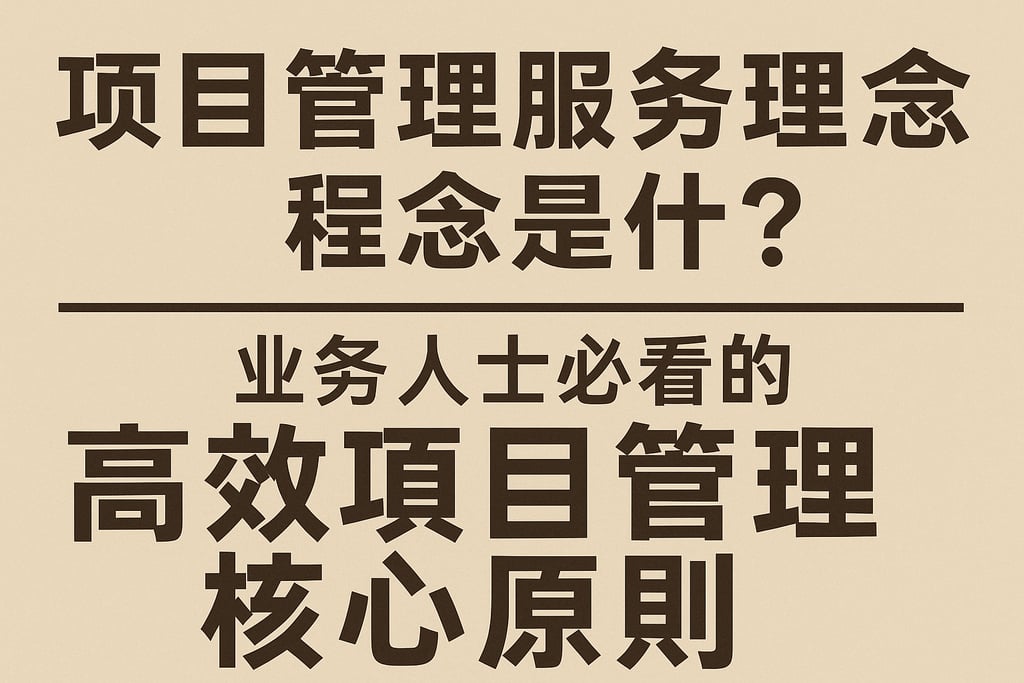 项目管理服务理念是什么？业务人士必看的高效项目管理核心原则