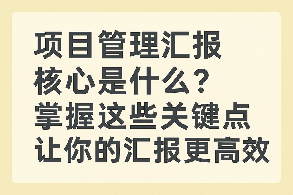 项目管理汇报核心是什么？掌握这些关键点让你的汇报更高效