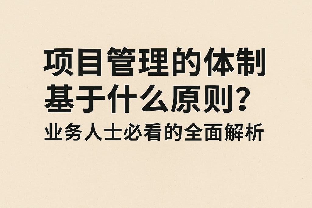 项目管理的体制基于什么原则？业务人士必看的全面解析