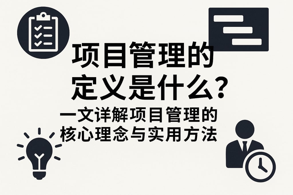 项目管理的定义是什么？一文详解项目管理的核心理念与实用方法