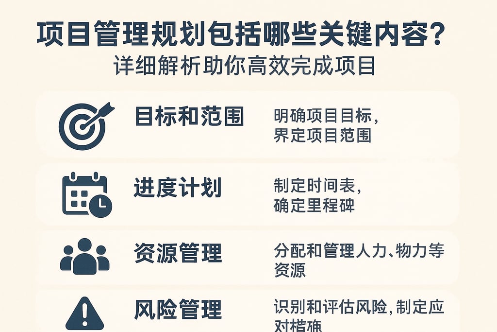 项目管理规划包括哪些关键内容？详细解析助你高效完成项目