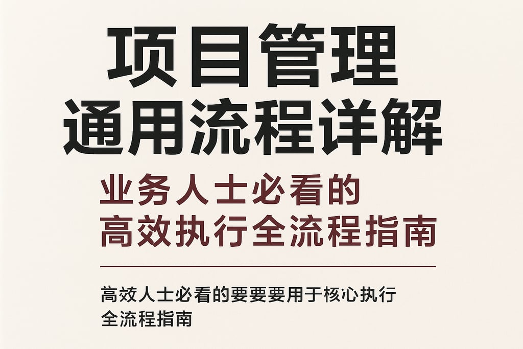 项目管理通用流程详解：业务人士必看的高效执行全流程指南