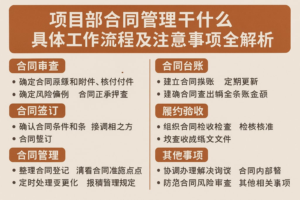 项目部合同管理干什么具体工作流程及注意事项全解析