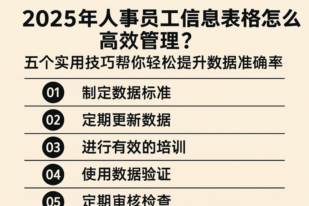 2025年人事员工信息表格怎么高效管理？五个实用技巧帮你轻松提升数据准确率