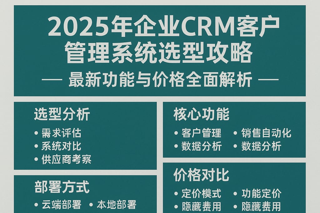 2025年企业CRM客户管理系统选型攻略，最新功能与价格全面解析