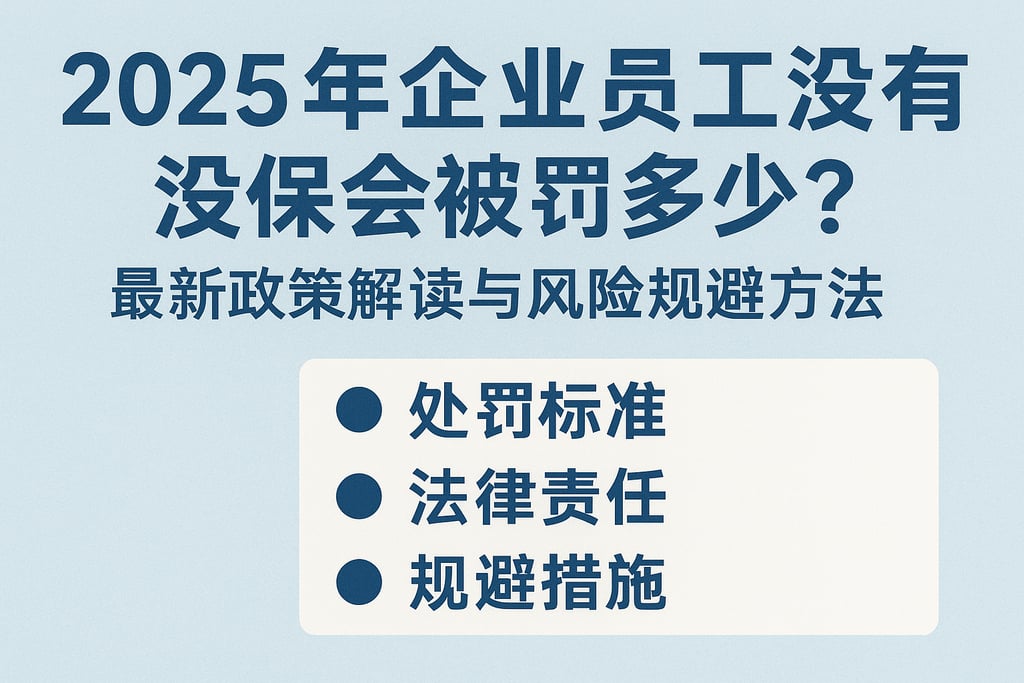 2025年企业员工没有社保会被罚多少？最新政策解读与风险规避方法