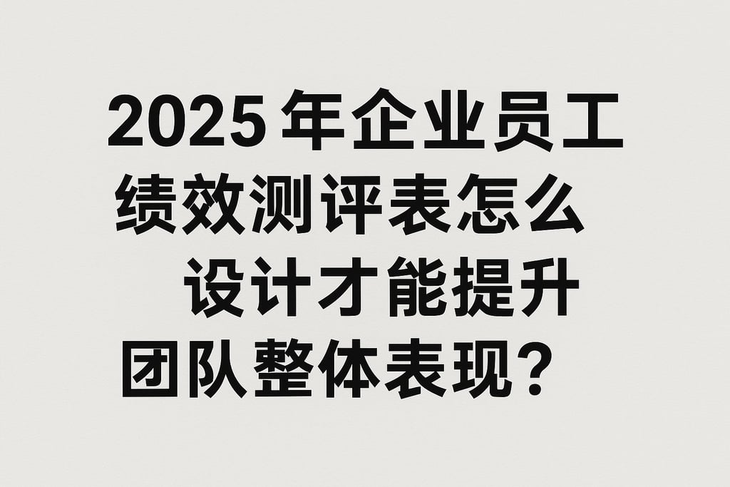 2025年企业员工绩效测评表怎么设计才能提升团队整体表现？