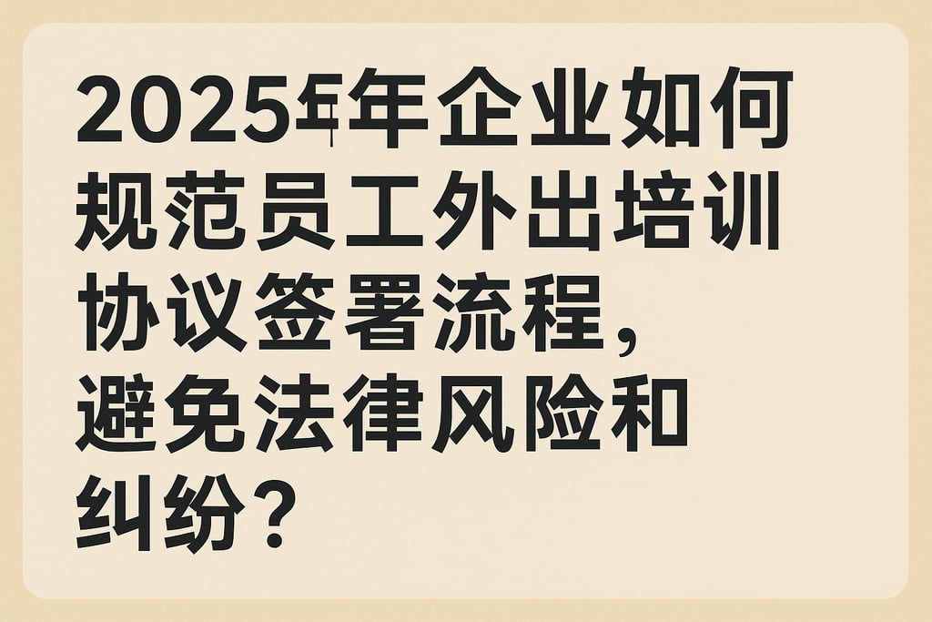 2025年企业如何规范员工外出培训协议签署流程，避免法律风险和纠纷？