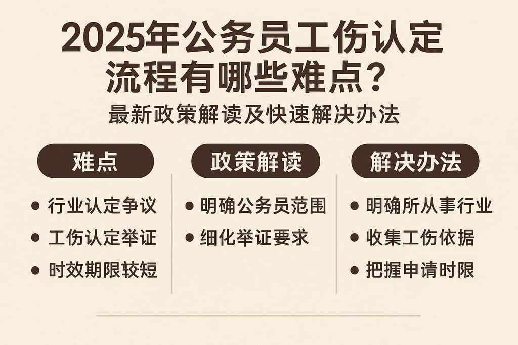 2025年公务员工伤认定流程有哪些难点？最新政策解读及快速解决办法
