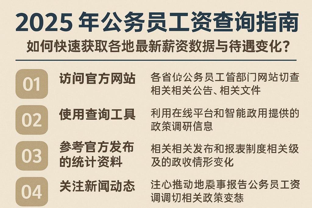 2025年公务员工资查询指南：如何快速获取各地最新薪资数据与待遇变化？