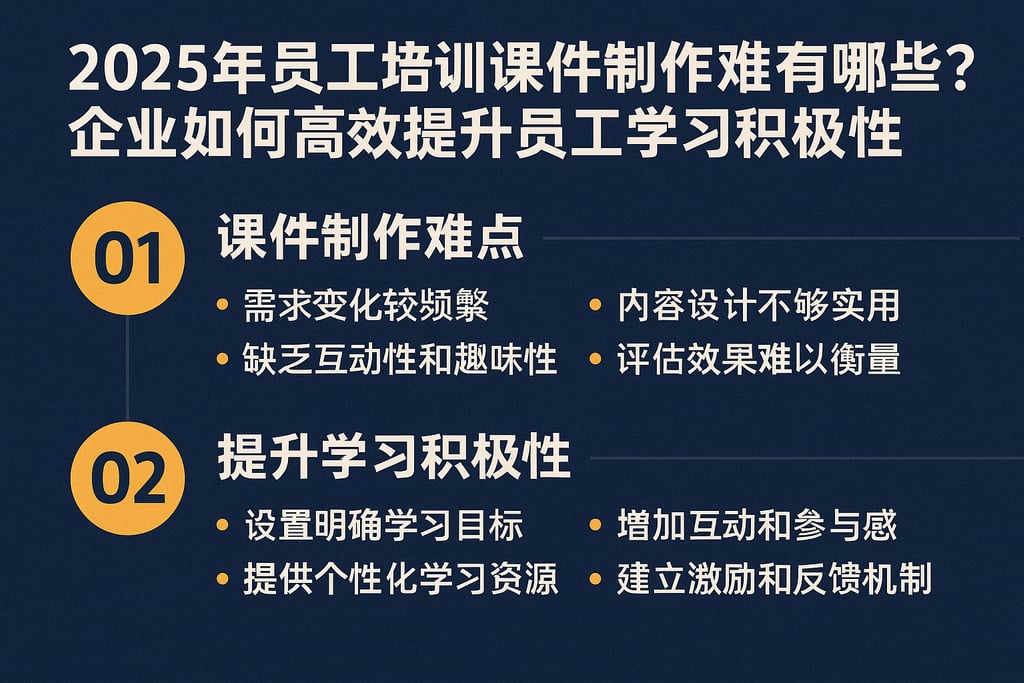 2025年员工培训课件制作难点有哪些？企业如何高效提升员工学习积极性