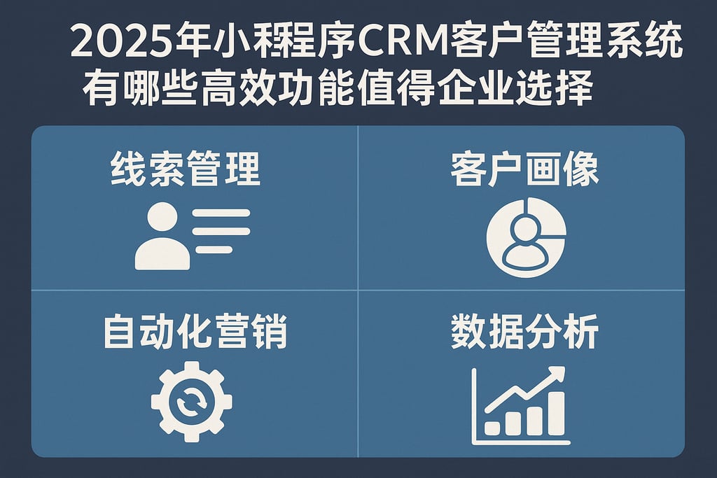 2025年小程序CRM客户管理系统有哪些高效功能值得企业选择