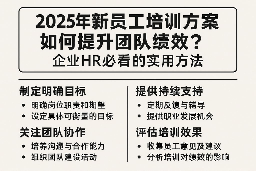 2025年新员工培训方案如何提升团队绩效？企业HR必看的实用方法