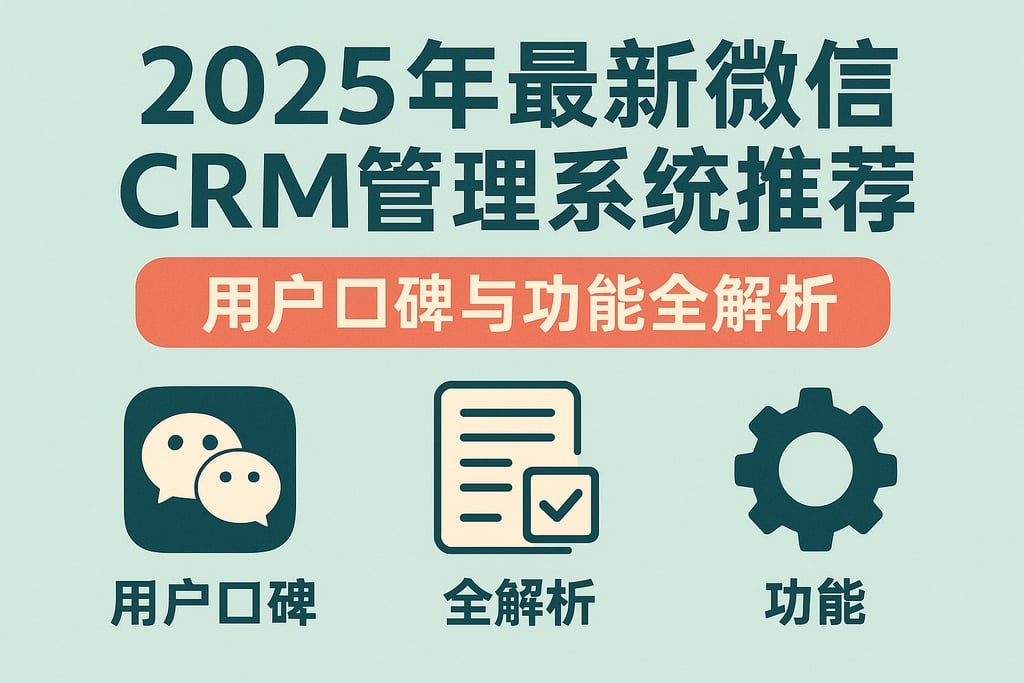 2025年最新微信CRM管理系统推荐，用户口碑与功能全解析