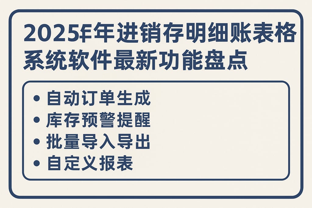 2025年进销存明细账表格系统软件最新功能盘点